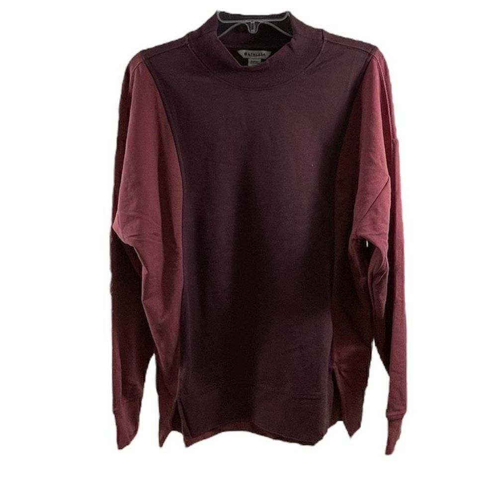 Athleta NWOT Burgundy Colorblock Pullover Sweatshirt Size M